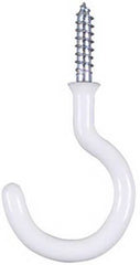 NATIONAL HARDWARE National Mfg N259-184 White Vinyl Cup Hook 0.75in 50 Pack