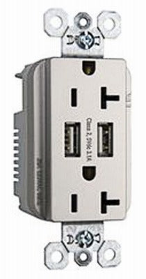 LEGRAND Pass Seymour TM826USBNICCV4 Combo Usb Charger 15A Nickel