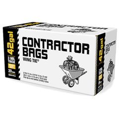 BERRY GLOBAL Berry Global 1592062 Contractor Trash Bags 42 Gallon 20 Count