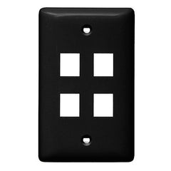 HUBBELL Hubbell Premise Wiring NSP14BK Wall Plate 1-gang 4-port