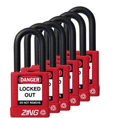 ZING GREEN SAFETY Zing Green Safety 7063 Red Keyed Alike Safety Padlock