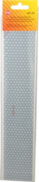 PETERSON MANUFACTURING Peterson 467-4K Rectangular White Reflector 12x2 in Adhesive