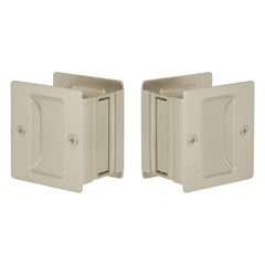 EMTEK Emtek EEPDSQU64SN Square Pocket Door Lock Satin Nickel