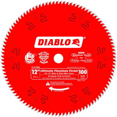DIABLO Freud D12100X 12 Inch 100T Finish Saw Blade 1 Inch Arbor