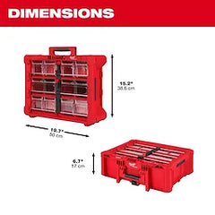 MILWAUKEE Milwaukee 48-22-8433 Packout Tilt Bin Organizer 10-bin Modular Storage
