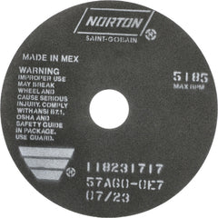 NORTON Norton 66252922683 Cut-off Wheel 7in Aluminum Oxide 60 Grit