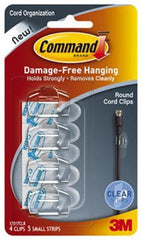 3M 3M Company 17017CLRES Clear Round Cord Clip 4 Pack