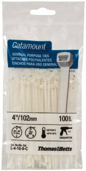 THOMAS & BETTS Thomas Betts L-4-18-9-C Standard Cable Tie 4in Natural