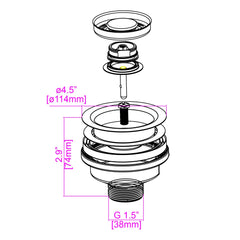 DAKOTA Dakota Plumbing Products DSA-PBSCP Sink Strainer 3.5 Inch Copper