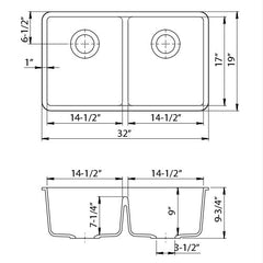 DAKOTA Dakota Plumbing GSE-QC5050LD-W Undermount Kitchen Sink White