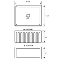 DAKOTA Dakota Plumbing Products DSE-FCA2418S Fireclay Farmhouse Sink