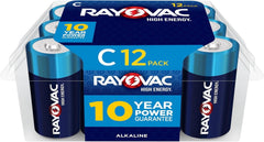 RAYOVAC Rayovac 814-12PP Genf High Energy Alkaline C Size 12 Pack