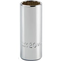 PROTO Proto J5020M Deep Hand Socket 20 Mm 12-point 3/8 Drive