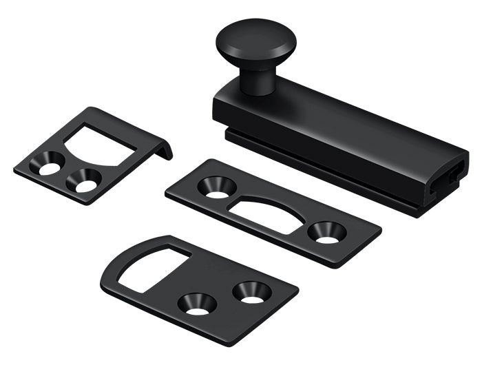 DELTANA Deltana 2SBCS19 Surface Bolt 2 in Concealed Screw Black