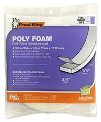FROST KING Thermwell L342H White Foam Weatherstrip Tape 17 Ft