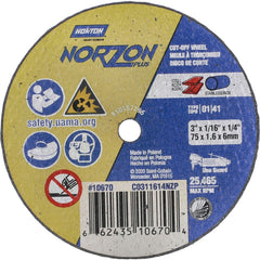 NORTON Norton 66243510670 Ceramic Alumina Cut-off Wheel 3 in