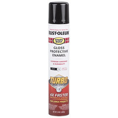 RUST-OLEUM Rust-oleum 334128 Stops Rust Gloss Black Turbo Spray 24 Oz