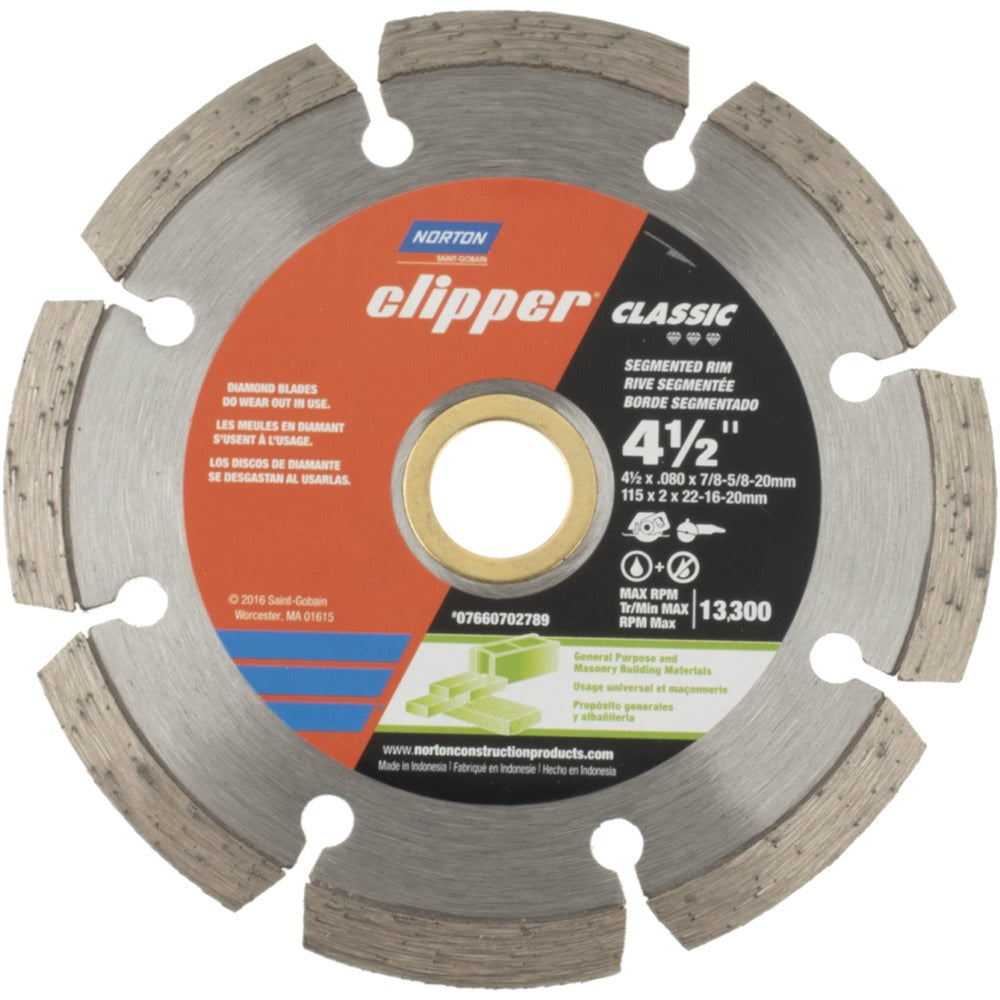 NORTON Norton 07660702789 Diamond Saw Blade 4-1/2 in Wet Dry Cut