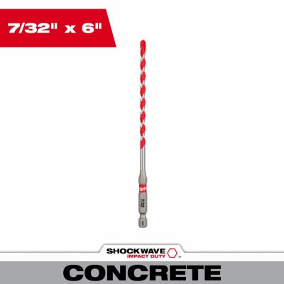 MILWAUKEE Milwaukee 48-20-9009 Carbide Hammer Drill Bit 7/32 X 6 in 3pk