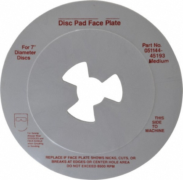 3M 3M 45193 Abrasive Disc Face Plate 7 in 5/8-11 7000 Rpm
