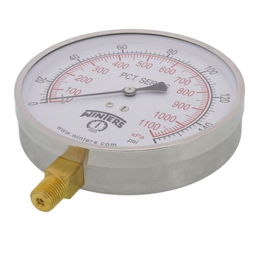WINTERS INSTRUMENTS Winters Instruments PCT324 PCT Contractor Pressure Gauge 0-160 PSI (4.5 in)