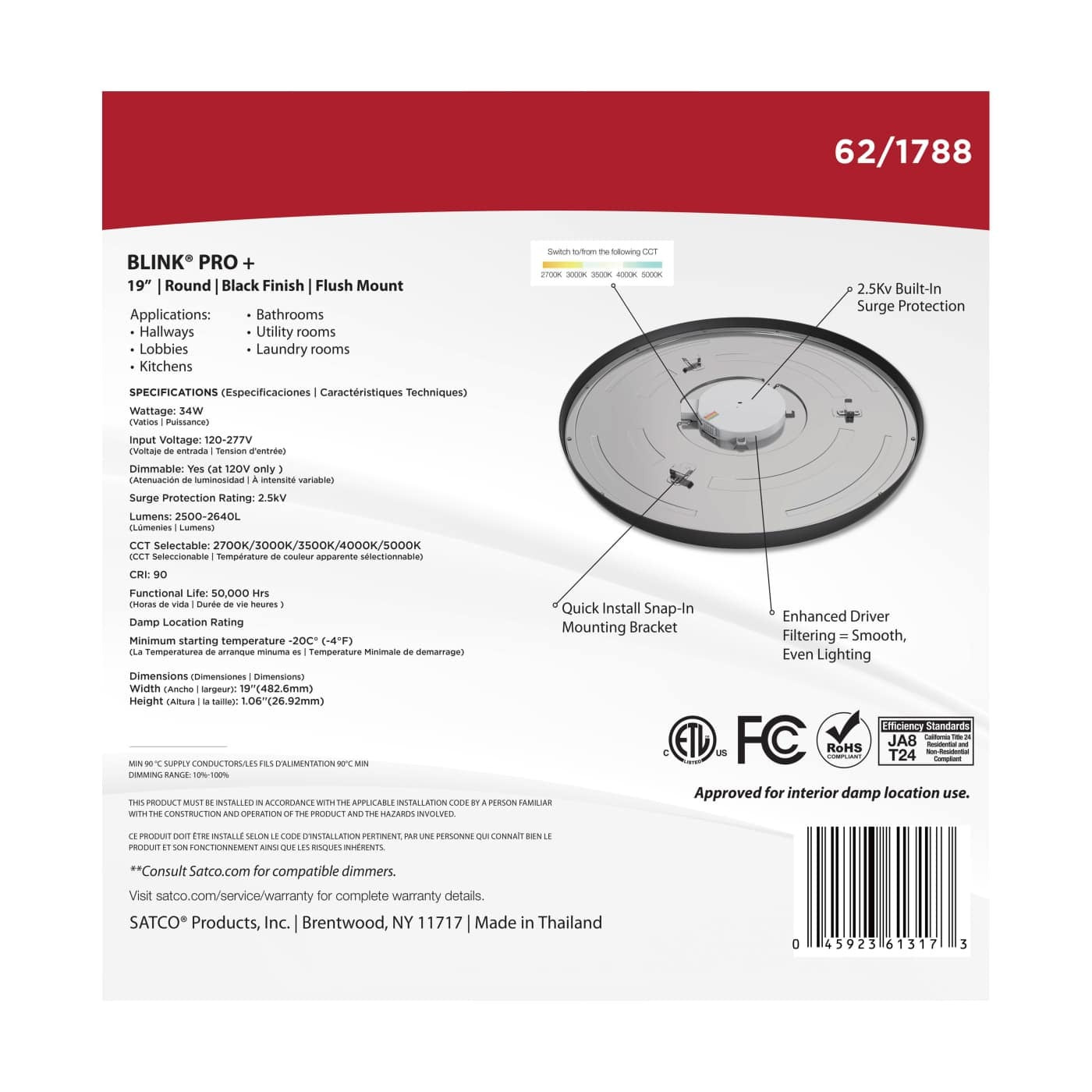 SATCO-NUVO Satco-Nuvo 62-1788 Blink Pro Plus 34W (19-inch Round)