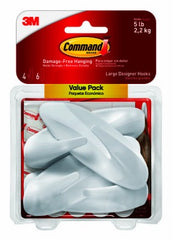 3M 3M Company 17083-4ES Large White Designer Hooks 4 Pack