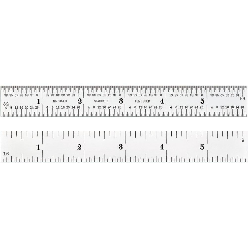 STARRETT Starrett 52678 Steel Rule 6 Inch 4R Graduation Rigid