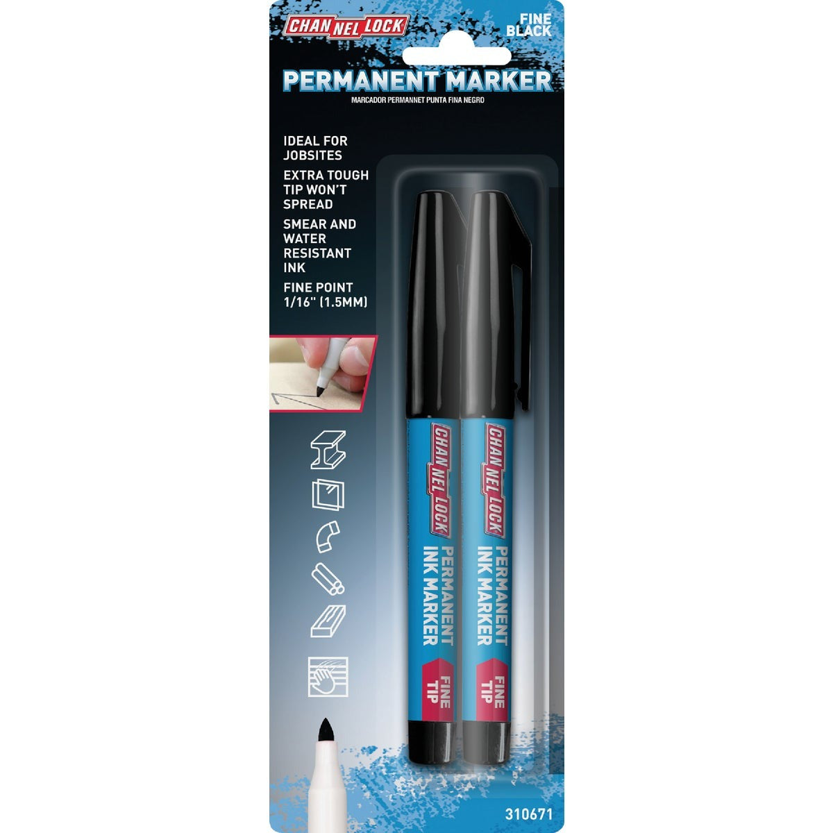 CHANNELLOCK Channellock 96401 Fine Tip Ink Marker (4-Pack)