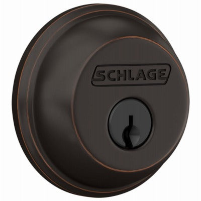 SCHLAGE Schlage Lock Co B60N716 Single Cylinder Deadbolt Aged Bronze