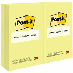 3M 3M MMM659YW Post-it Notes Original Notepads 4 x 6 12 Pack