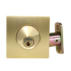 EMTEK Emtek 8469US4.RLS Square Single Cylinder Deadbolt Satin Brass