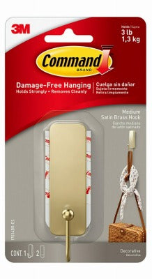 3M 3M Company 17034BR-ES Command Hook Medium Satin Brass