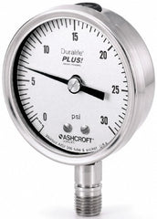 ASHCROFT Ashcroft 95437XLL Pressure Gauge 3.5 in 0-60 Psi Center Back