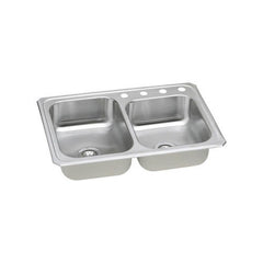 ELKAY Elkay CR2504 Celebrity Stainless Steel Offset Double Bowl Top Mount Sink (33 x 22 x 7-1/4)