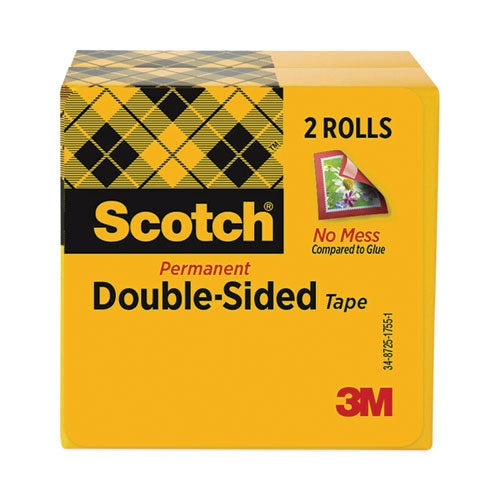 3M 3M MMM6652P1236 Permanent Double-Sided Tape 1/2 in x 36 yd (2 Pack) 665-2P12-36