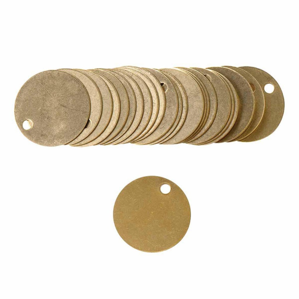 BRADY Brady 23210 Blank Round Metal Valve Tags 1.5 in 25 Pack