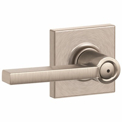 SCHLAGE Schlage Lock Co F40LAT619COL Privacy Lever Satin Nickel