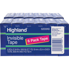 3M 3M MMM6200341000BD Invisible Tape 3/4 x 1000 (12 Rolls/BD)