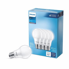 PHILIPS Philips 565481 LED A19 Light Bulb 60-Watt Equivalent (4-Pack) 565481