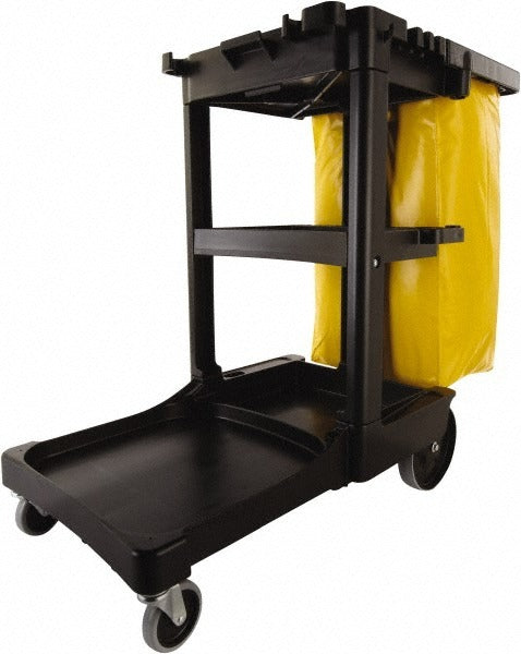 RUBBERMAID Rubbermaid FG617388BLA 3-shelf Janitorial Cart Black