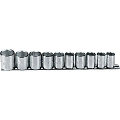 PROTO Proto J52122 10 Pc 3/8 in Drive Socket Set 6 Point