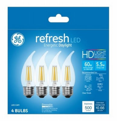 GE G E Lighting 43256 Led Candle Bulb 5.5W Daylight 4 Pack