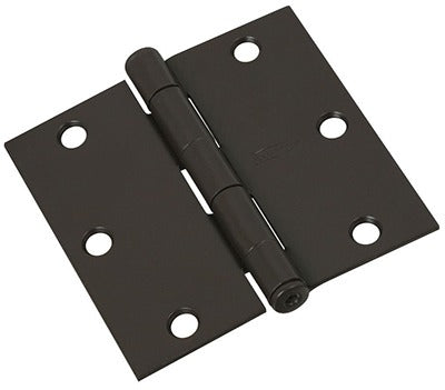NATIONAL HARDWARE National Mfg N830-425 3.5in Square Corner Hinge Black 15-pack
