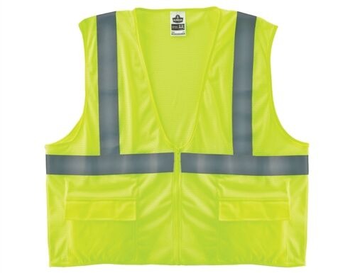 ERGODYNE Ergodyne 21165 Glowear 8225Z Class 2 Safety Vest Lime L/xl