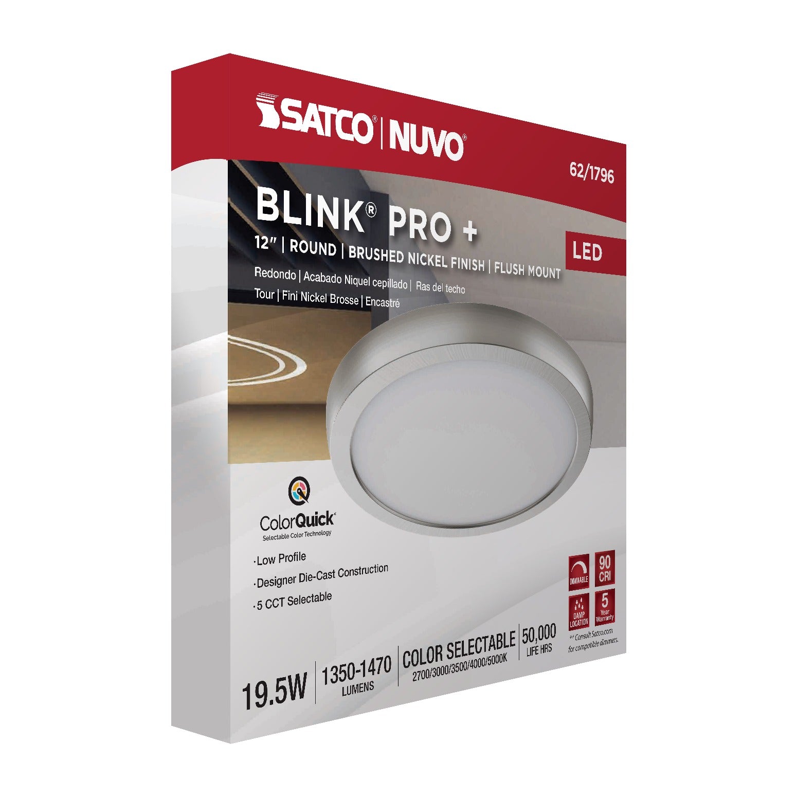SATCO-NUVO Satco-Nuvo 62/1796 Blink Pro Plus 19.5W 12 Inch Round