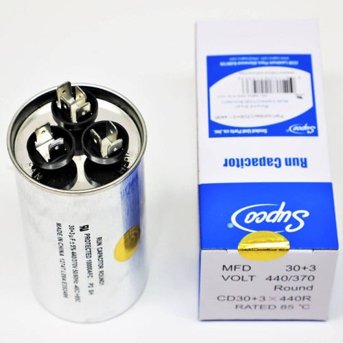 SUPCO Supco CD30+3X440R Round Dual Run Capacitor 440V (30+3 MFD) TRCFD303