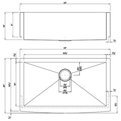 DAKOTA Dakota Plumbing Products DSZ-A3320 Farmhouse Kitchen Sink