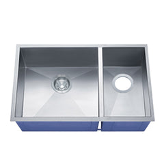 DAKOTA Dakota Plumbing DSZ-7030SV 70/30 Undermount Kitchen Sink Silver
