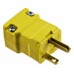 Hubbell HBL5666VY 15 Amp 250 Volt 2-Pole 3-Wire NEMA 6-15P Yellow Nylon Straight Blade Plug